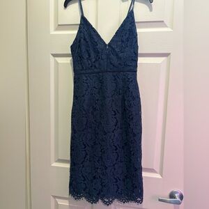 ASTR navy lattice inset lace dress. No tag, but never worn. Size small